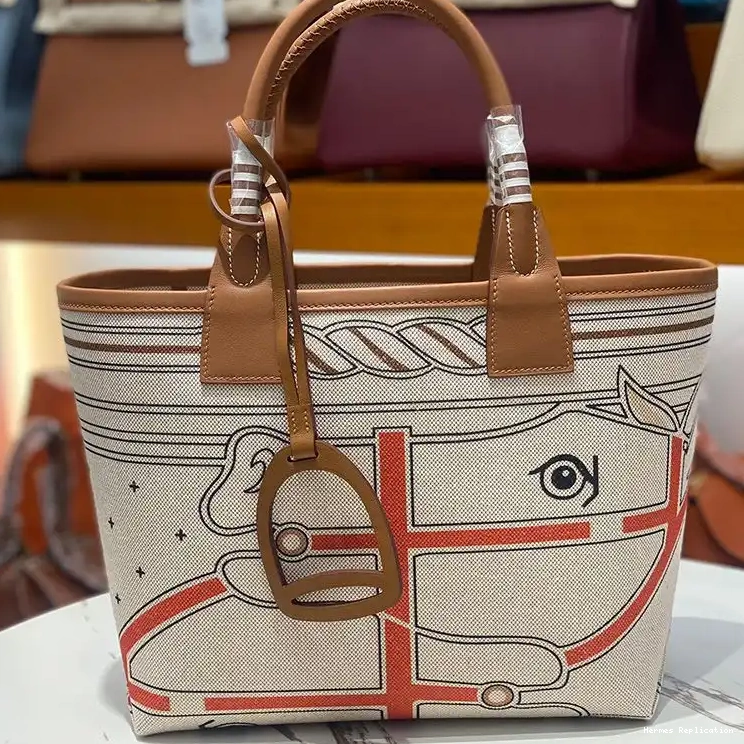 Motif au Steeple with 25 Plume Bag Canvas Hermes In Fil H Beige Quadrige 0506
